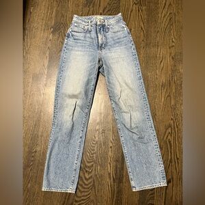 Madewell high waisted straight leg blue denim
